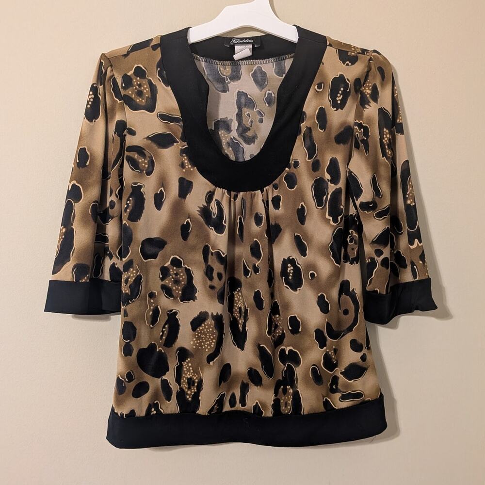 Goddess Brown/Black Cheetah Print Blouse